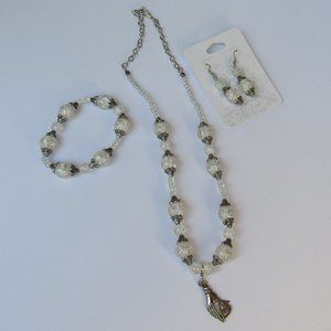 Crystal Beaded Necklace/Bracelet/Earrings Set